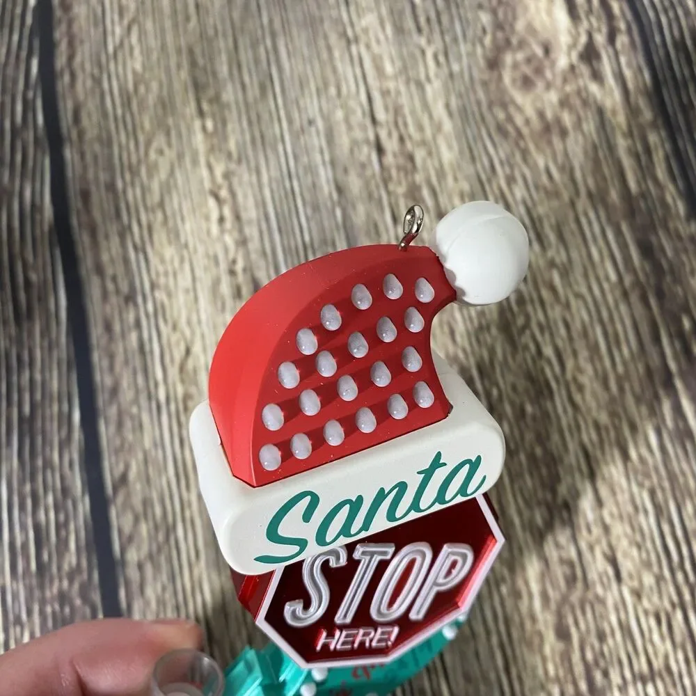 Hallmark Keepsake 'Santa Stop Here!' Tree Ornament Decoration *no sound/lights*